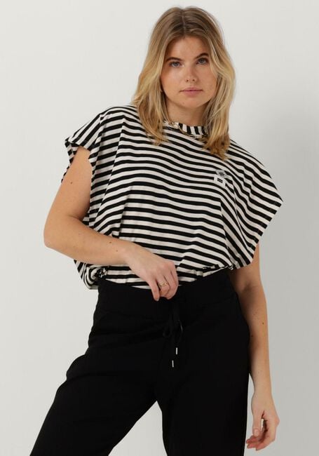 10DAYS Haut TEE STRIPE en noir - large
