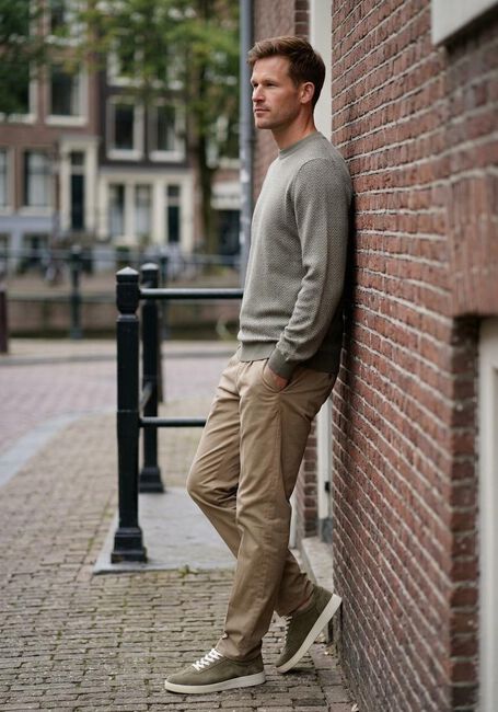 BOSS BLACK Pull HABITO Olive - large