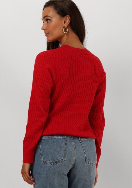 TOMMY HILFIGER Pull CO CABLE C-NK SWEATER en rouge - large