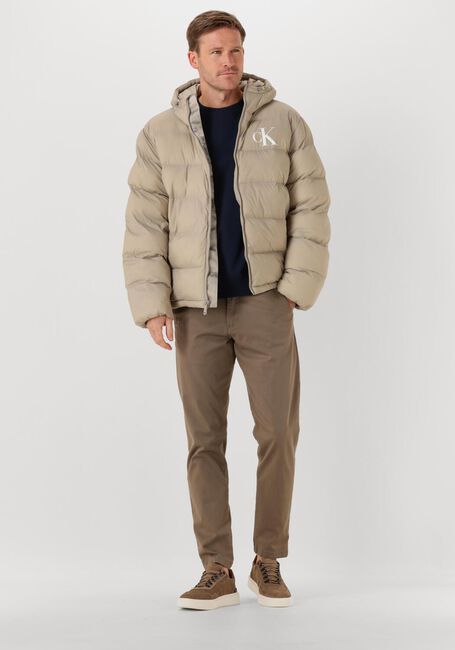 Beige CALVIN KLEIN Gewatteerde jas LS NYLON MONGRAM PUFFER JKT - large