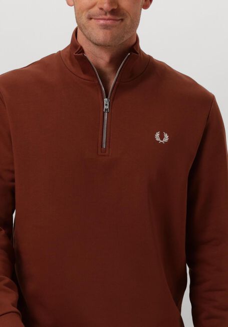 FRED PERRY Chandail HALF ZIP SWEATSHIRT en marron - large