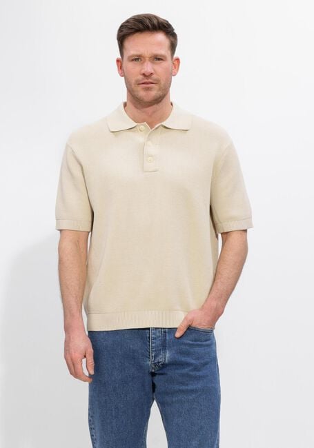 SELECTED MEN Polo SLHDANE SS KNIT RELAXED POLO NOOS en beige - large