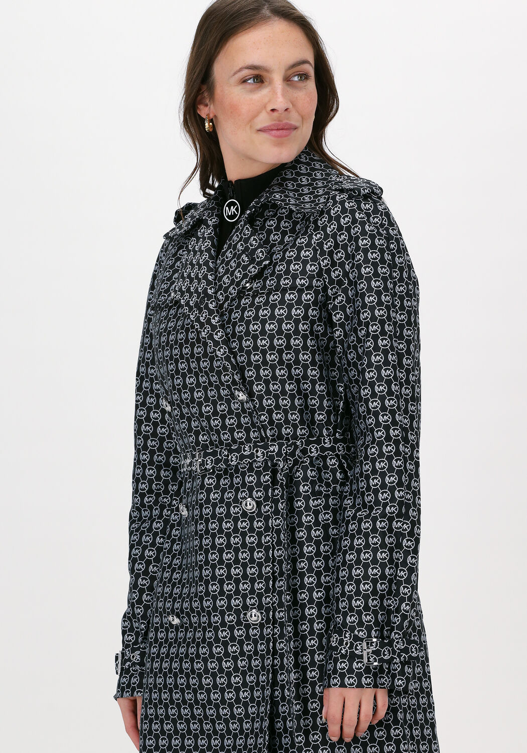 MICHAEL KORS MK LOGO JCRD ECO TRENCH en noir Omoda