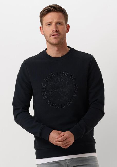 PME LEGEND Pull CREWNECK WAFFLE JERSEY en bleu - large