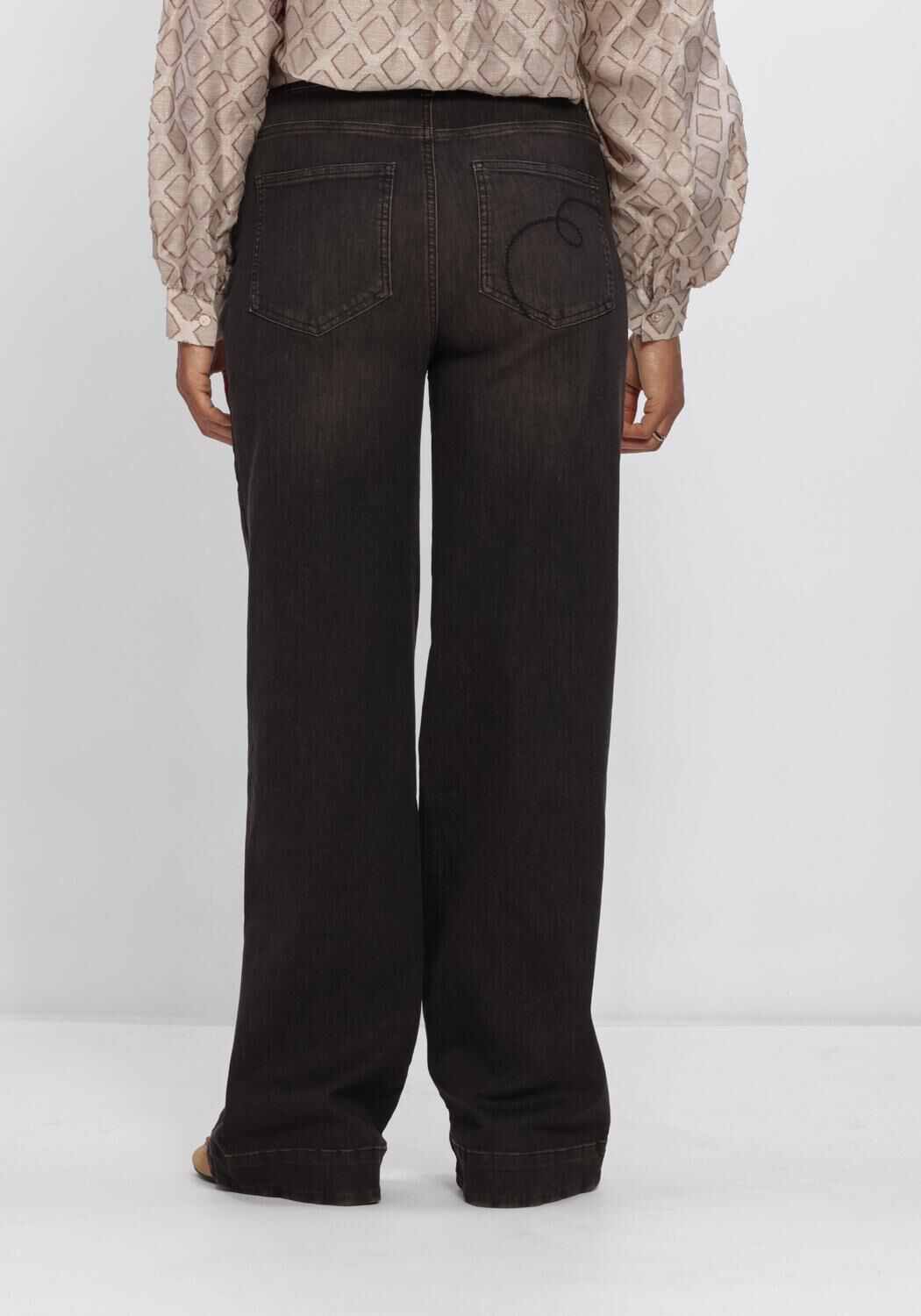 NUKUS Straight leg jeans ABBY PANTS DENIM en noir - large