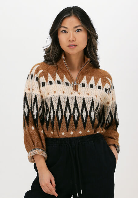 Bruine OBJECT Trui ISA L/S KNIT PULLOVER - large