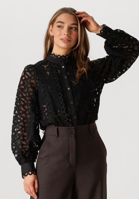 Zwarte SUMMUM  BLOUSE LACE ORGANZA - large