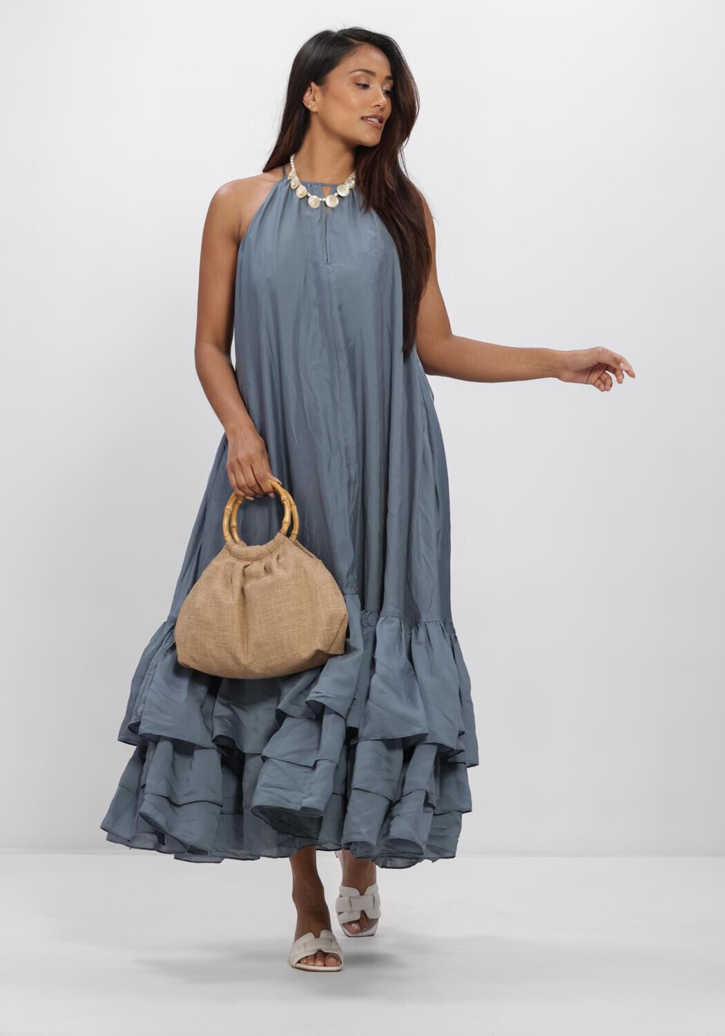 Blauwe COPENHAGEN MUSE Midi jurk CMMOLLY-DRESS - large