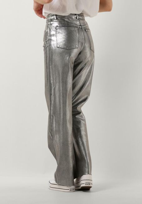 Zilveren ALIX THE LABEL Skinny jeans LADIES WOVEN SILVER DENIM PANTS - large