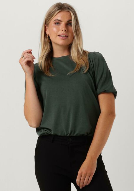 Groene MINUS T-shirt DARSY PUFF SLEEVE T-SHIRT - large