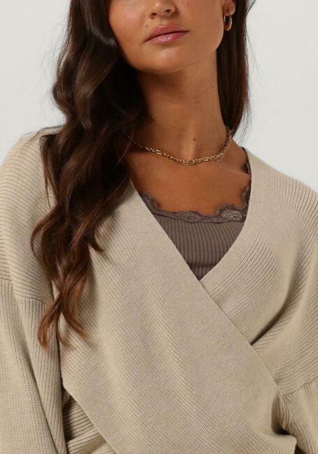 MSCH COPENHAGEN Pull MSCHZINELLE RACHELLE WRAP PULLOVER en beige - large