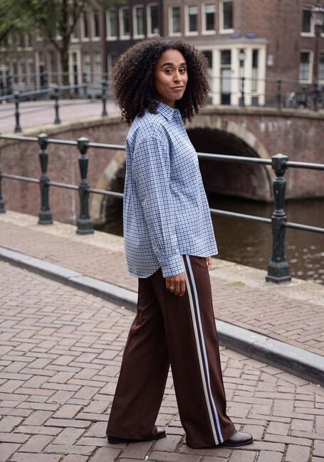 Blauwe POM AMSTERDAM  BEAU CHECK SAPPHIRE BLUE - large