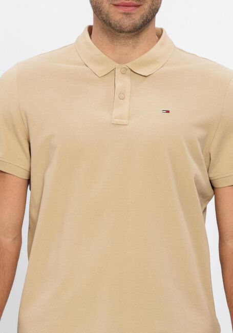Beige TOMMY JEANS Polo TJM SLIM PLACKET POLO EXT - large