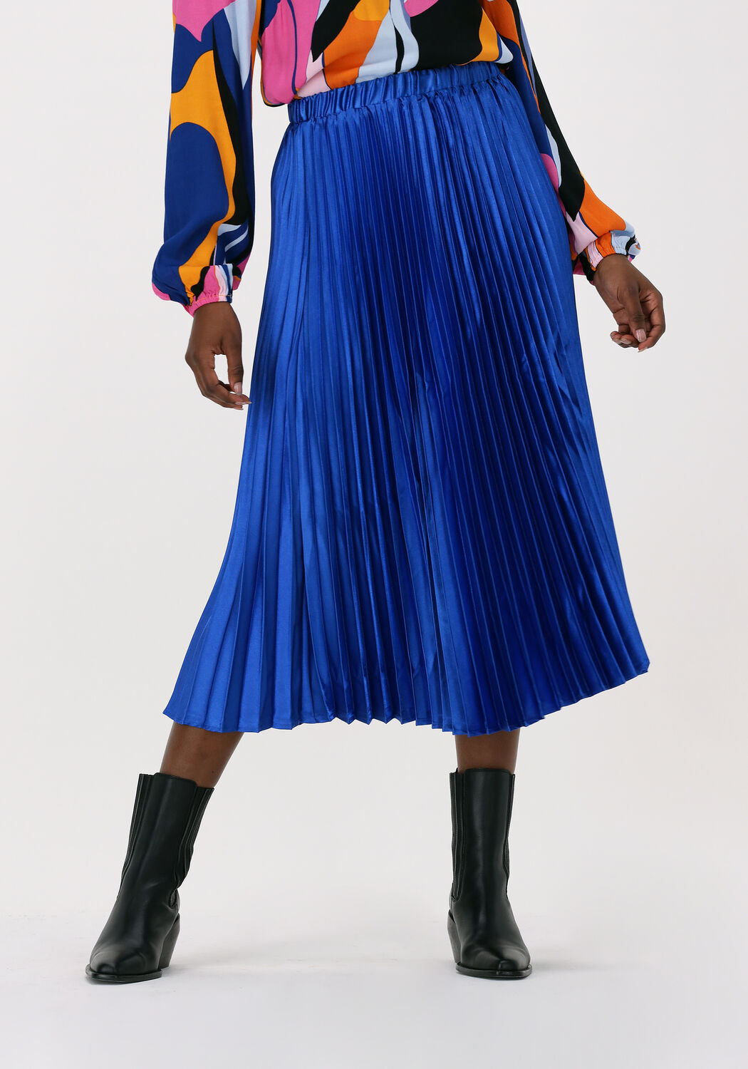 blauwe y.a.s. pliss rok yaskatie hw midi skirt