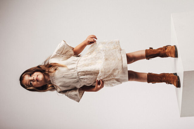 Ecru BAJE STUDIO Mini jurk CLAUDIE - large