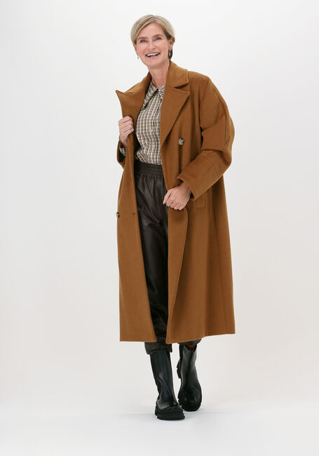 SELECTED WOMEN Manteau SLFELLEN WOOL COAT B RUBBER K en marron - large