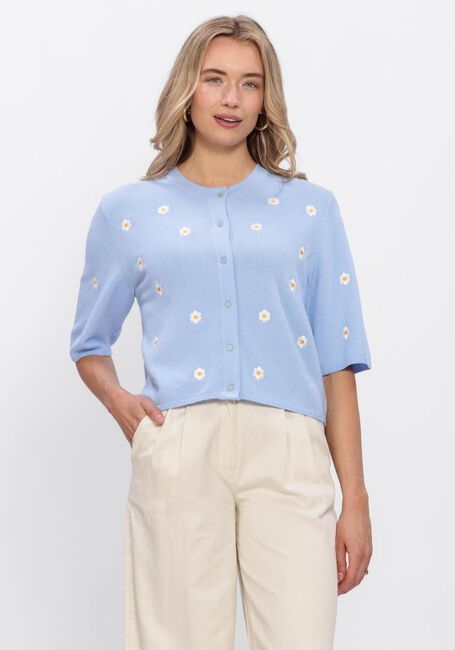 Lichtblauwe OBJECT Vest OBJTHESS 3/4 SLEEVE CARDIGAN - large