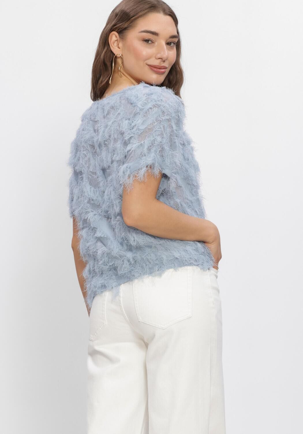 SELECTED WOMEN SLFMYLINE SS BOAT NECK TOP Hauts & T-shirts en bleu - large