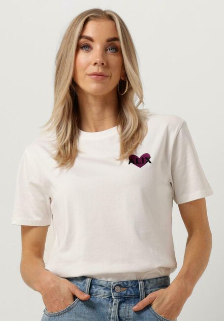 ALIX THE LABEL T-shirt LADIES KNITTED ALIX HEART T-SHIRT en blanc - large