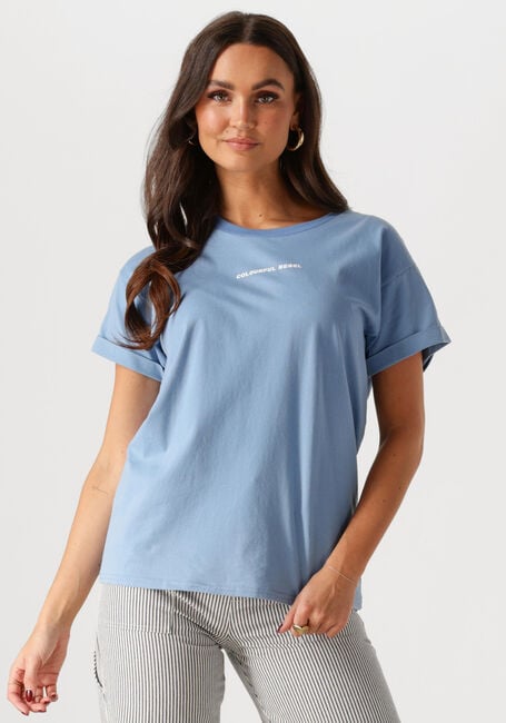 COLOURFUL REBEL T-shirt UNI LOGO BOXY TEE Bleu clair - large