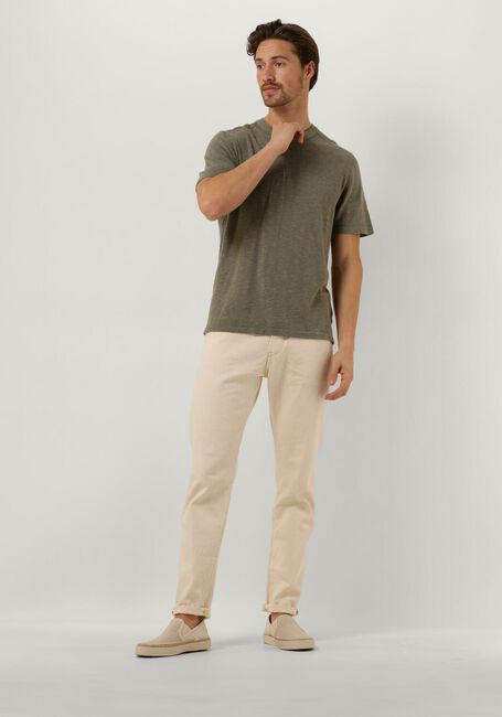 Groene SELECTED HOMME T-shirt SLHBERG LINEN SS KNIT TEE NOOS - large