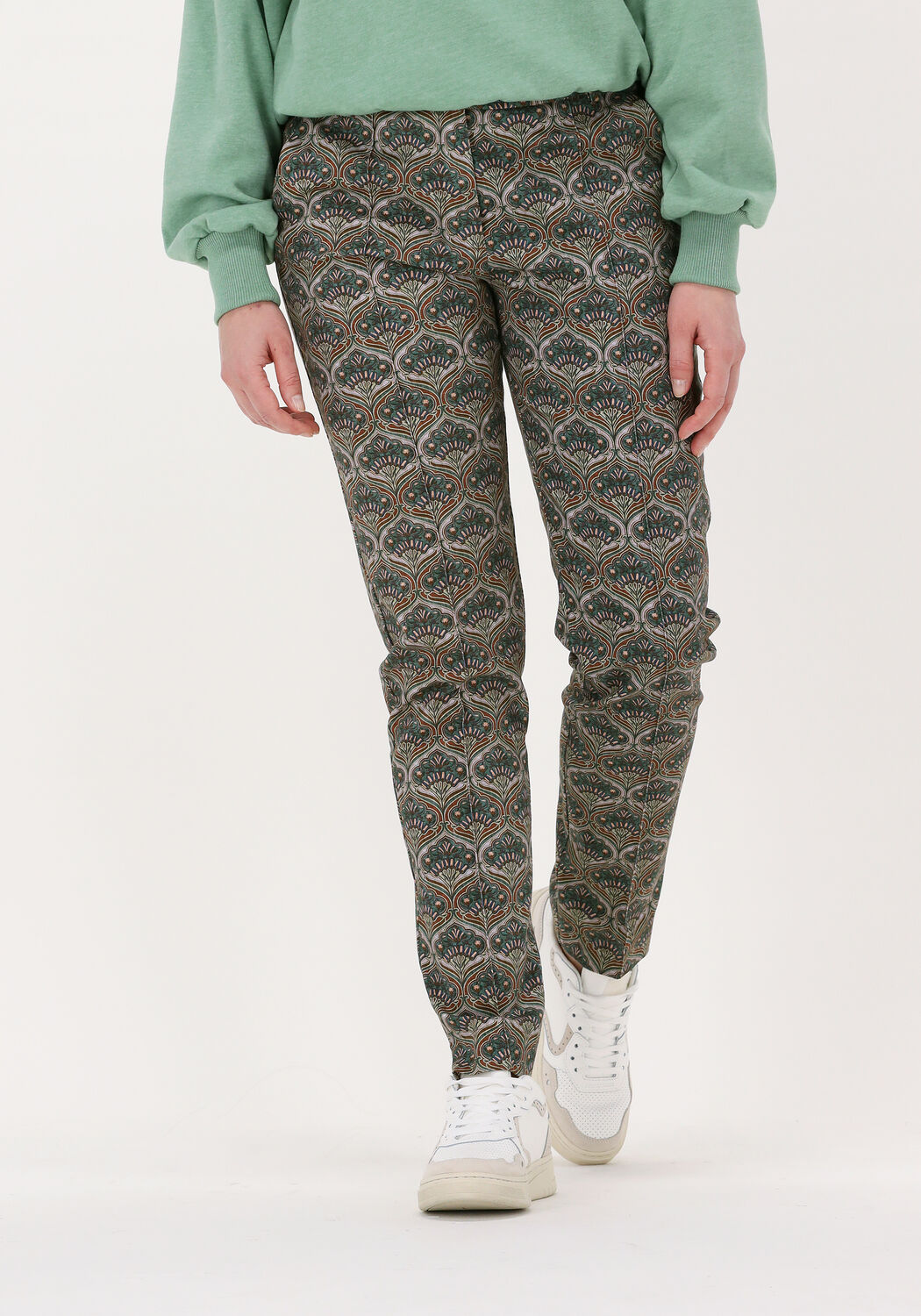 SUMMUM Pantalon TROUSERS ART NOUVEAU COTTON ST en vert Omoda