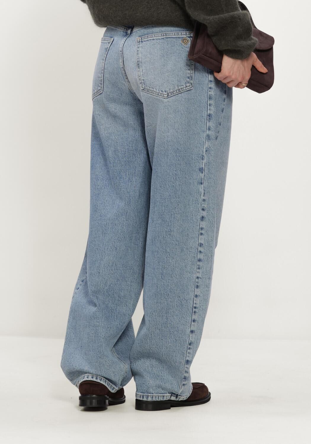 Lichtblauwe STUDIO ANNELOES Wijde broek Frenkie balloon trousers - large