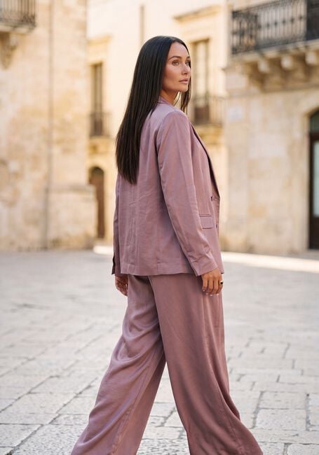 Paarse DANTE6 Broeken/jumpsuits ONIQUE WIDE LEG SATIN PANTS - large