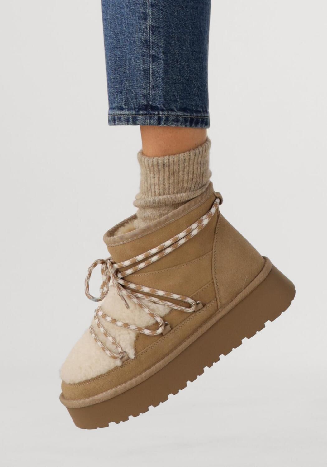 NOTRE-V Bottes fourrure FEMM en beige - large