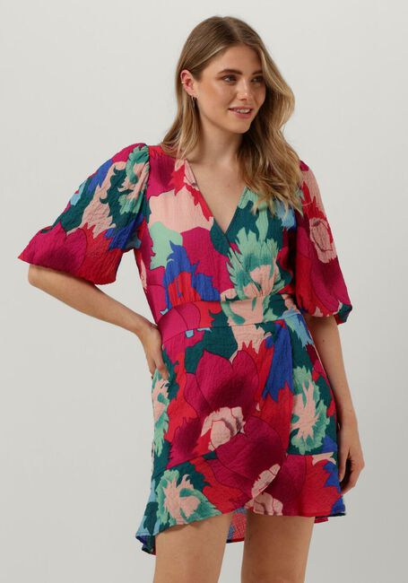 ALIX THE LABEL Mini robe FLOWERS STRUCTURED CHIFFON DRESS en rose - large