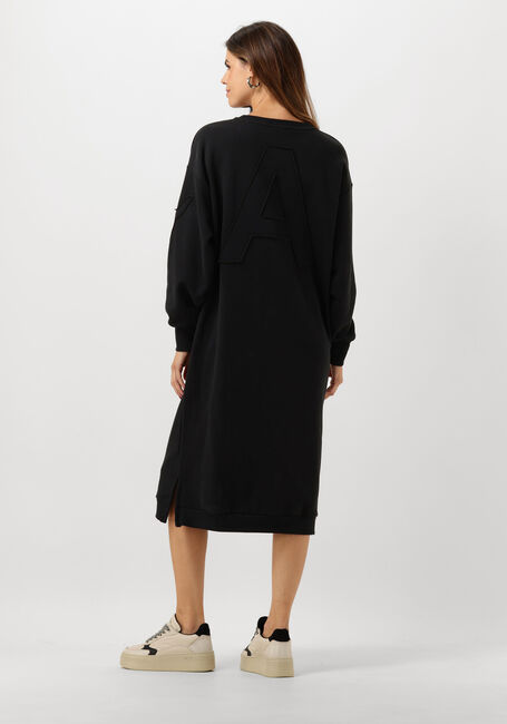 ALIX THE LABEL Robe midi LADIES KNITTED MIDI SWEAT DRESS en noir - large