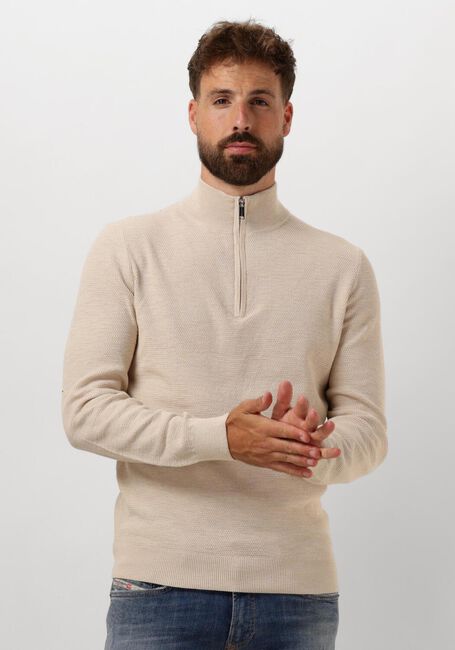 Beige PROFUOMO Trui PULLOVER HALF ZIP - large