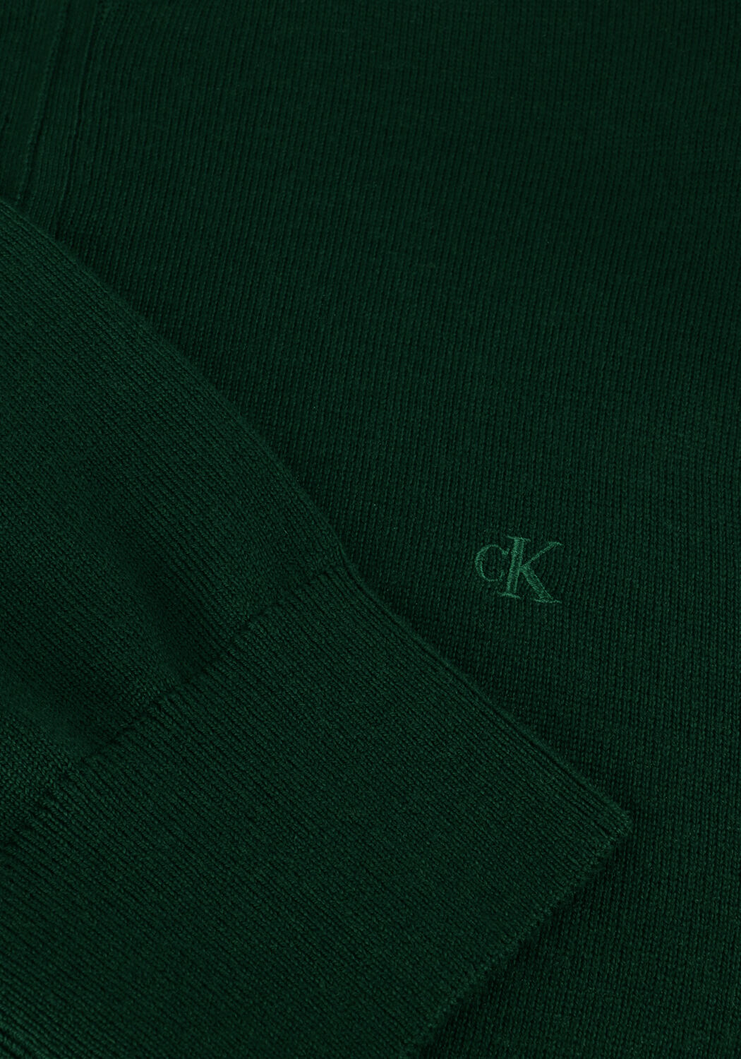 CALVIN KLEIN Pull LS 100% MERINO QZ 14GG Vert fonc&eacute; - large