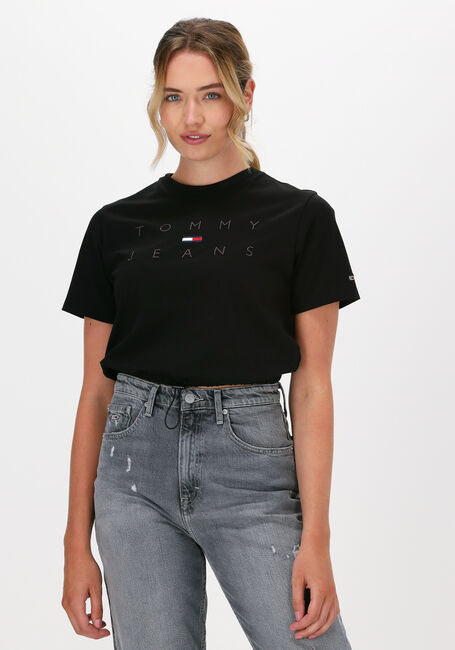 TOMMY JEANS Haut TJW CROP DRAWCORD TONAL 3 TEE en noir - large