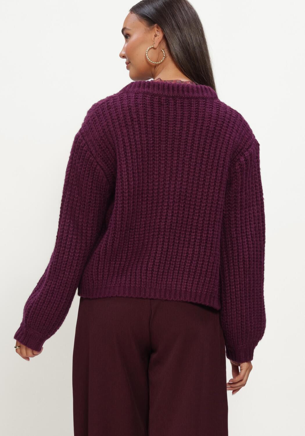 Bordeaux YDENCE Trui CARDIGAN IRENE - large