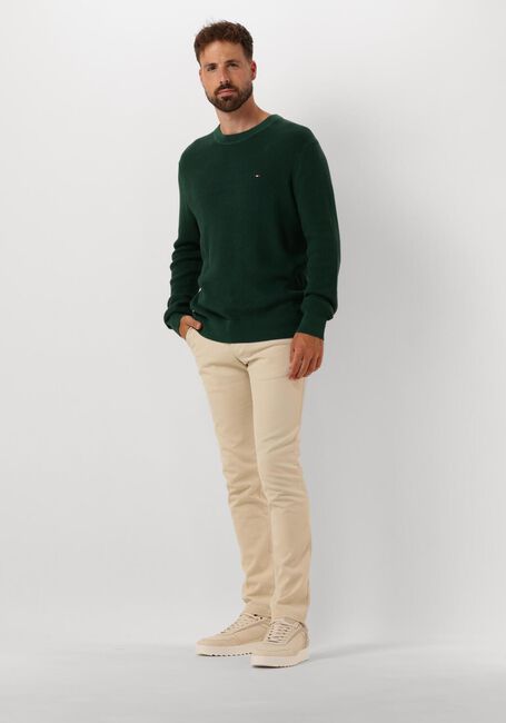TOMMY HILFIGER Pull STRUCTURE CREW NK Vert foncé - large