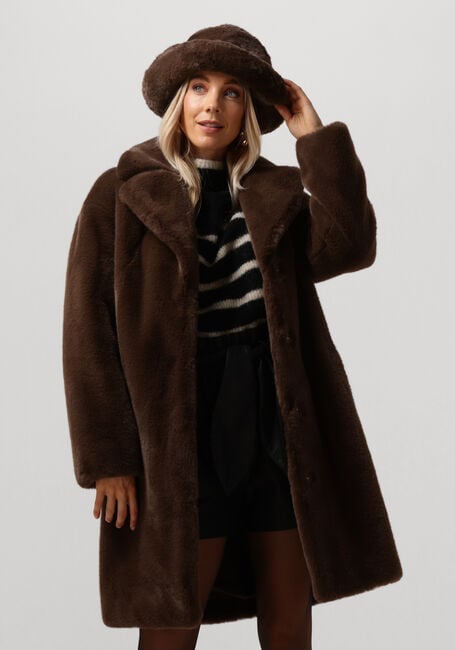Bruine STAND STUDIO Faux fur jas CAMILLE COCOON COAT - large