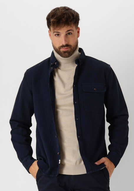 ANERKJENDT Chemise décontracté AKKONRAD HERRINGBONE SHIRT en bleu - large