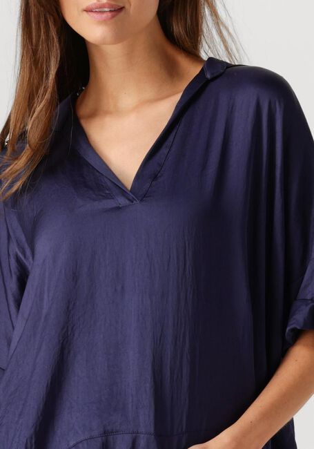 SUMMUM Haut TOP SHORT SLEEVES SILKY TOUCH Bleu foncé - large