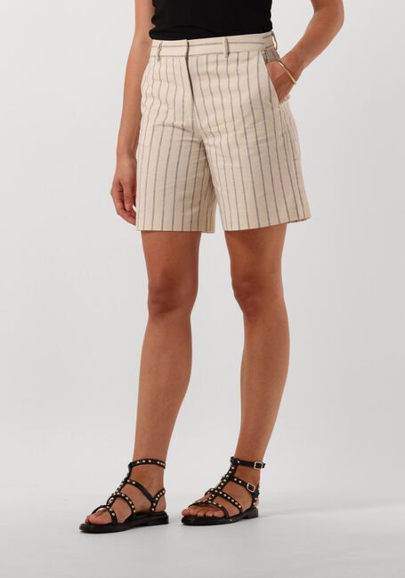 Zand SELECTED FEMME Broeken/jumpsuits SLFHILDA MW SHORTS PIN STRIPE - large