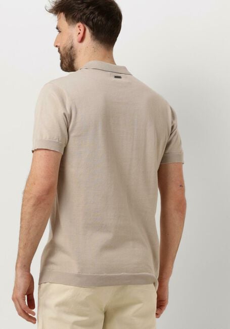 PURE PATH Polo KNITTED SHORTSLEEVE POLO BUTTON UP WITH CHEST EMBROIDERY Sable - large