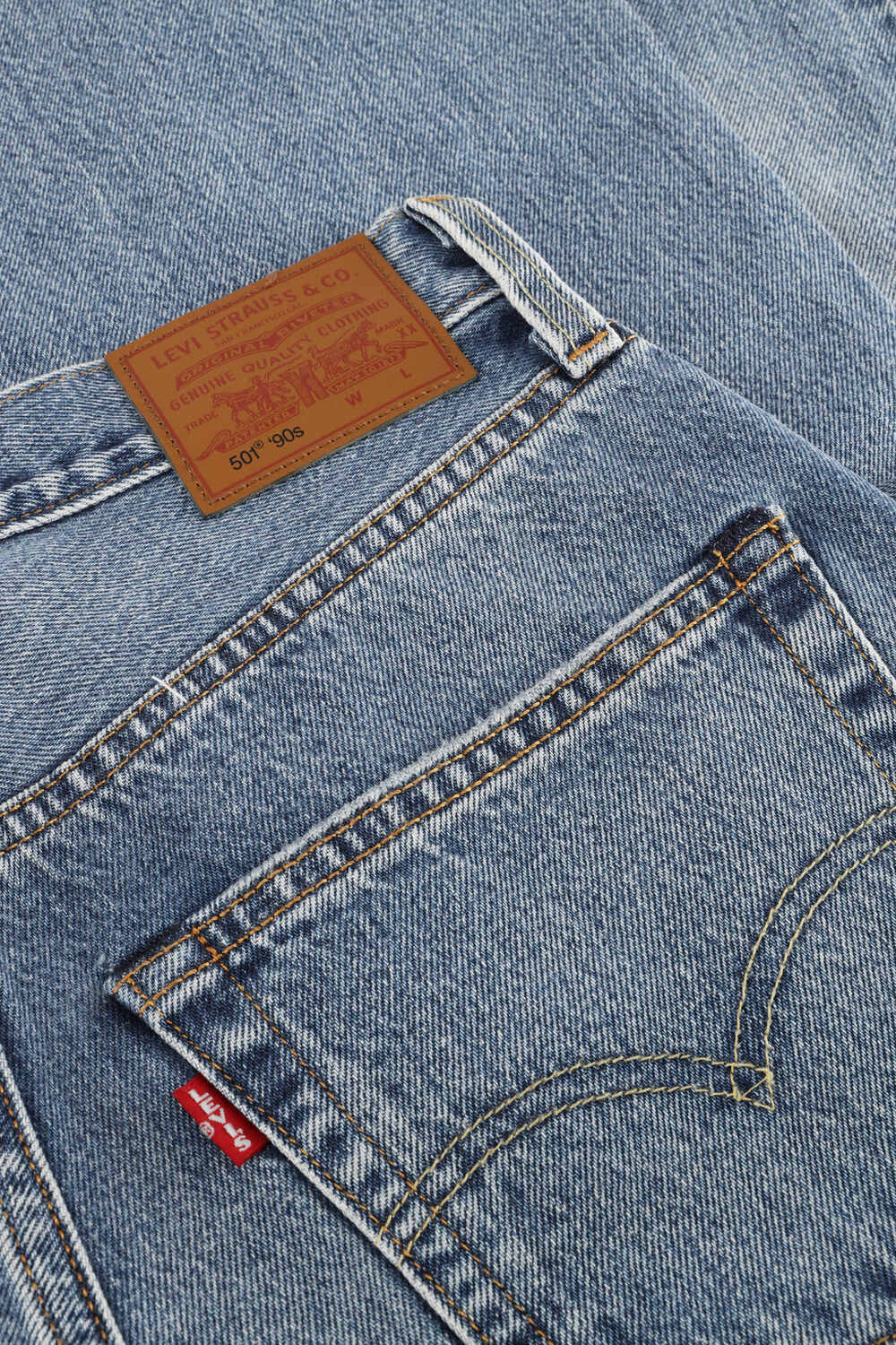 LEVI'S Straight leg jeans 501 90'S FRESH PLAN SELVEDGE Bleu clair - large