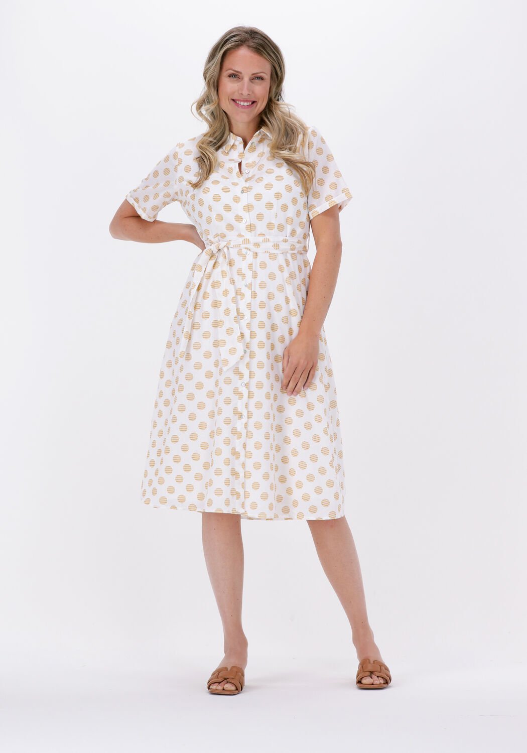 gebroken wit object midi jurk taylor s s shirt dress