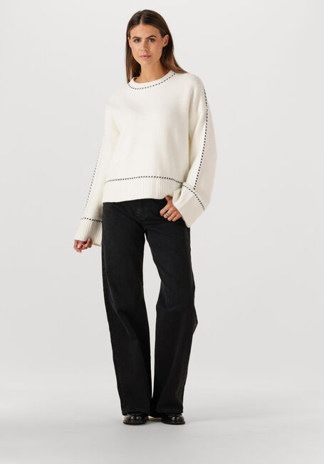 Gebroken wit NEO NOIR Trui ROEME KNIT STITCH BLOUSE - large