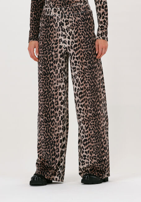 Bruine CATWALK JUNKIE Wijde broek TR WILD LEOPARD VELVET - large