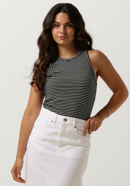 CO'COUTURE Haut SARA STRIPE RIB TANK TOP en noir - large