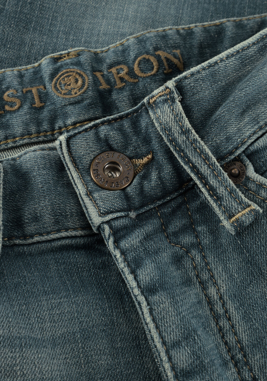 Blauwe CAST IRON Slim fit jeans RISER SLIM BLUE GREEN OCEAN - large