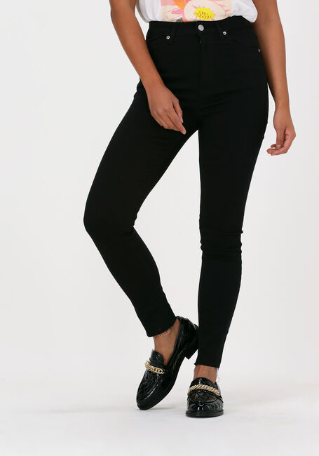 Zwarte Skinny jeans SKINNY HIGH WAIST RAW HEM JEAN | Omoda