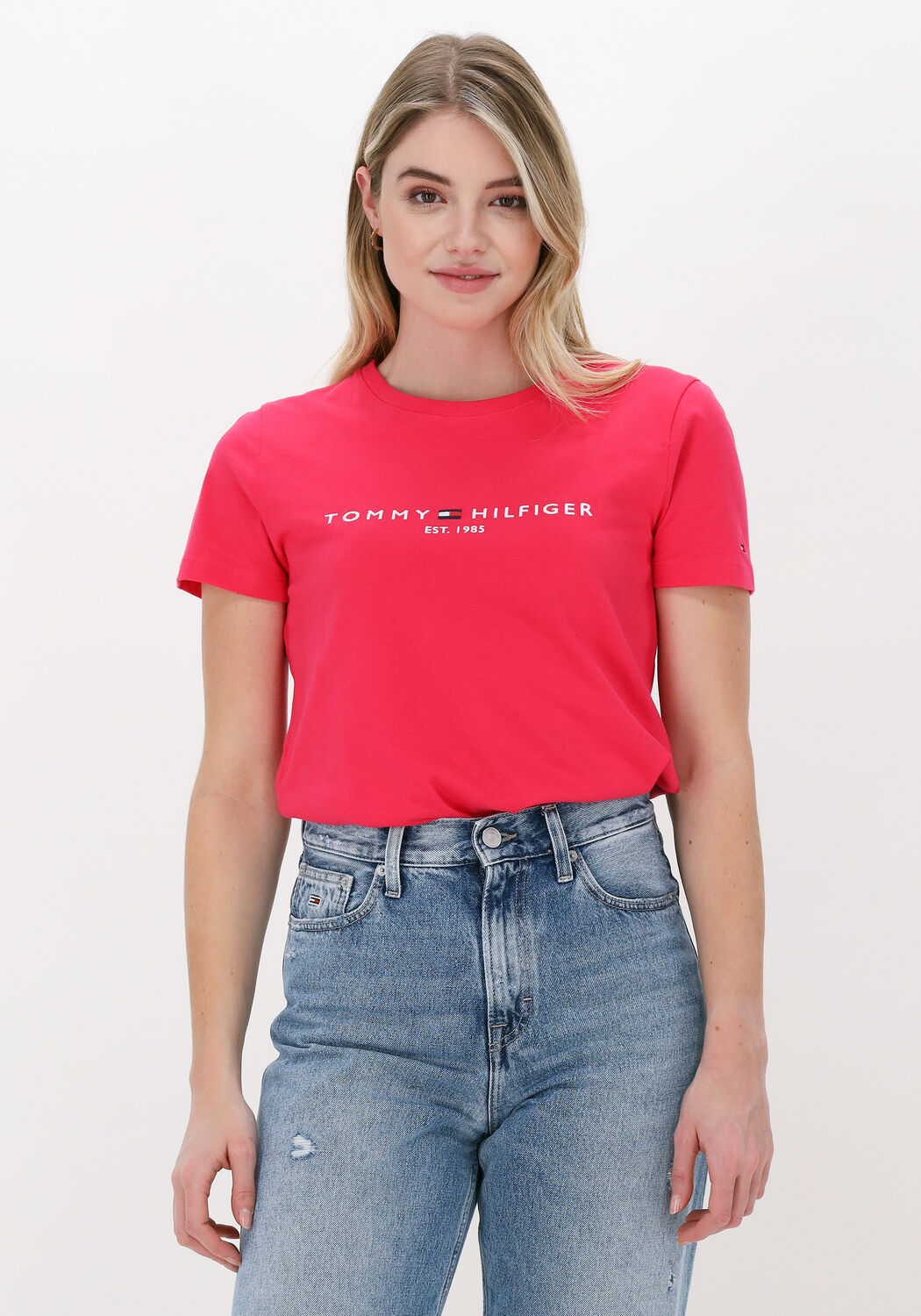Tommy hilfiger sales roze shirt