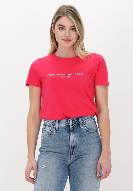 TOMMY HILFIGER T-shirt REGULAR HILFIGER C-NK TEE SS en rose - large